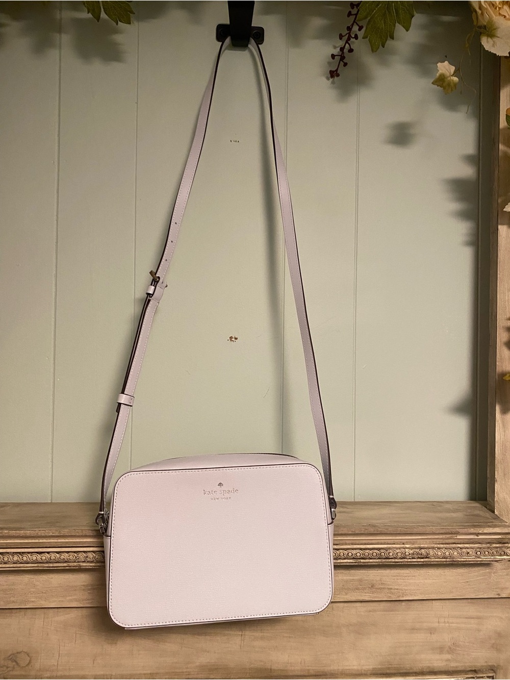 Like NEW kate spade Pale Blue Leather Crossbody Bag